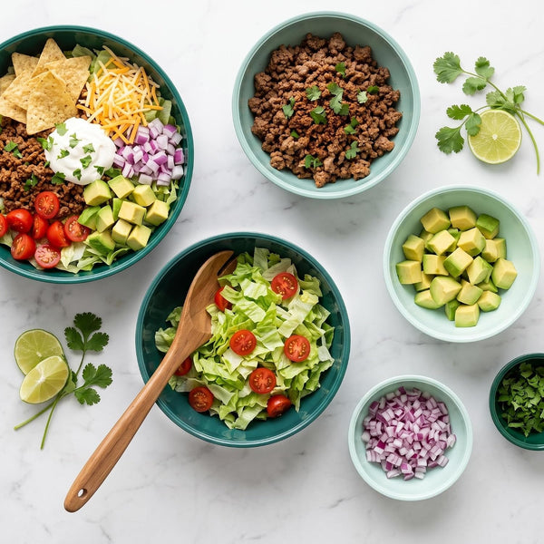 BPA Free Plastic round Mixing Bowl with Lids, 12 Pack Nesting Bowls with Lids Set, Microwave and Dishwasher Safe Prep & Serving Bowls Great for Mixing, Baking, Serving (Green, 12Pcs)15