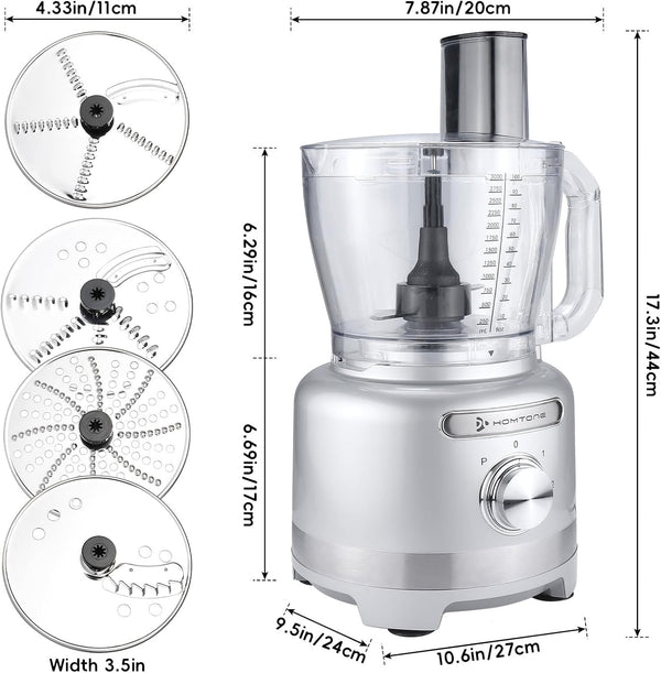 16 Cup Food Processor Large, 9-In-1 for Home Kneader, French Fries | Multifunctions for Cheese Grating, Salad Veggie Chopper/ Slice/Julienne, Shred Large Family Week Meal Prep, Dishwasher Safe5