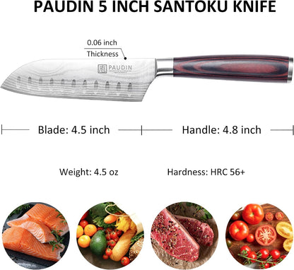 Santoku Knife, 5 Inch Chef Knife, Ultra Sharp Kitchen Knife2