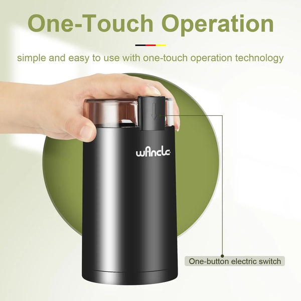 Electric Coffee Grinder, Spice Grinder, One Touch Coffee Mill for Beans, Spices and More, with Clean Brush Black4