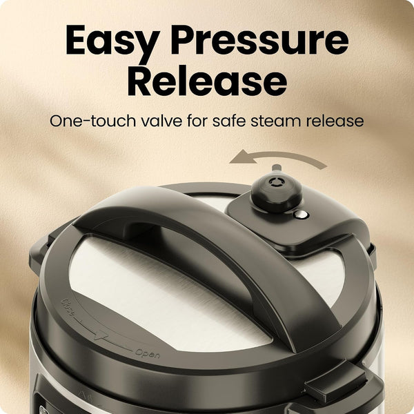 13-In-1 Electric Pressure Cooker, 6-Quart Multicooker with Touchscreen Controls, Slow Cooker, Steamer, Sauté, Soup, Chili, Delay Start & Keep Warm, Stainless Steel6
