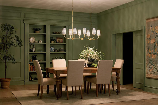 Adeena 8-Light Linear Chandelier Light, Brushed Natural Brass10
