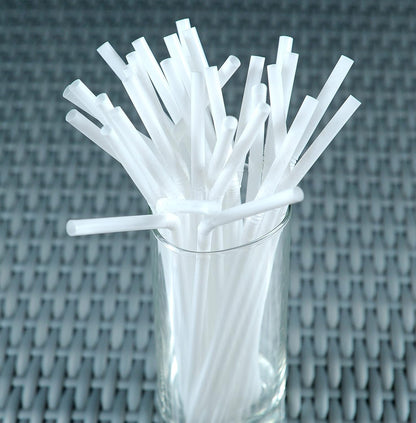 Crystalware Bulk Pack of 380 Flexible Plastic Drinking Straws - White, Individually Wrapped, Food-Safe BPA Free, 7.75 Inches Long (1 Box)4