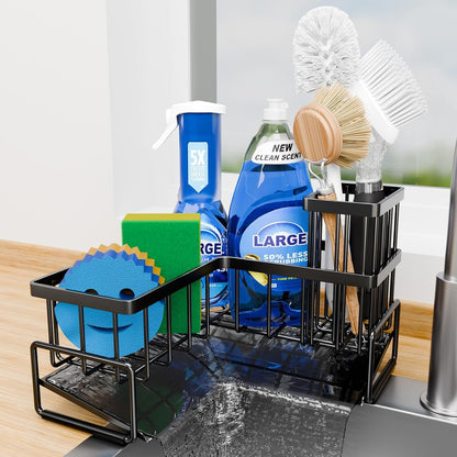 Large Sponge Holder for Kitchen Sink, 90-Degree Sink Caddy Storage1