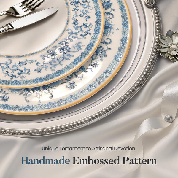 24-Piece Fine Bone China Dinnerware Set for 86
