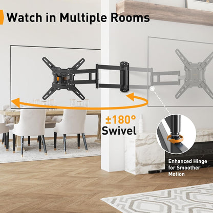 Long Arm TV Wall Mount for 32-65″ Tvs, 37.4” Long Extension | Max VESA 400X400Mm, Corner TV Mount with Articulating Arms, Full Motion Wall Bracket with Swivel and Tilt, Holds to 110 Lbs4