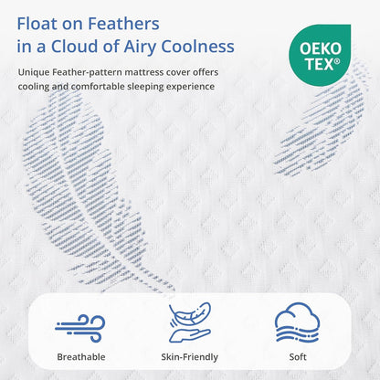 EGOHOME Queen 12 Inch Gel Cooling Memory Foam Mattress Fiberglass Free Firm4