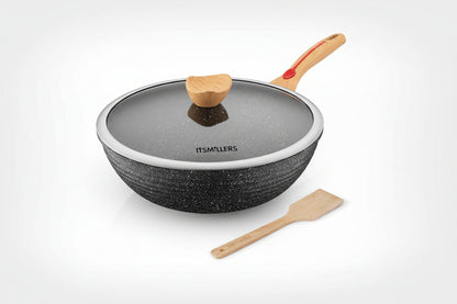 12" Nonstick Wok w/ Lid & Spatula, Induction, PFOA-Free