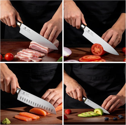 3 Pieces Knife Set, Japanese High Carbon Stainless Steel Chef Knives4
