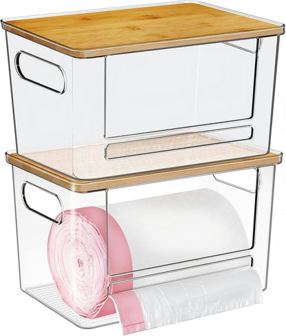 Trash Bag Dispenser 2 Pack - under Sink Organizer, Plastic Bag Holder1
