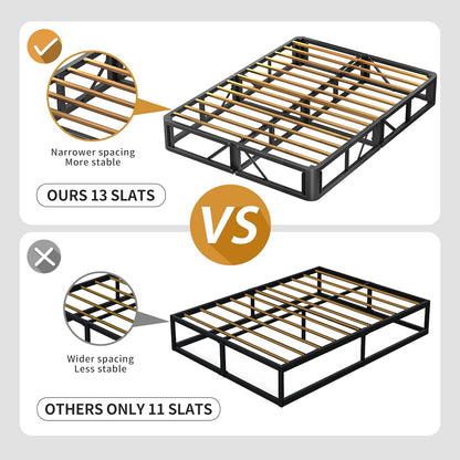 5 Inch King Box Spring Low Profile Metal Bed Base with Boxspring Cover | 3500 Lbs Black Heavy Duty Support, round Corner Design, Metal Mattress Foundation, No Squeaky, Easy Assembly, Noise Free7