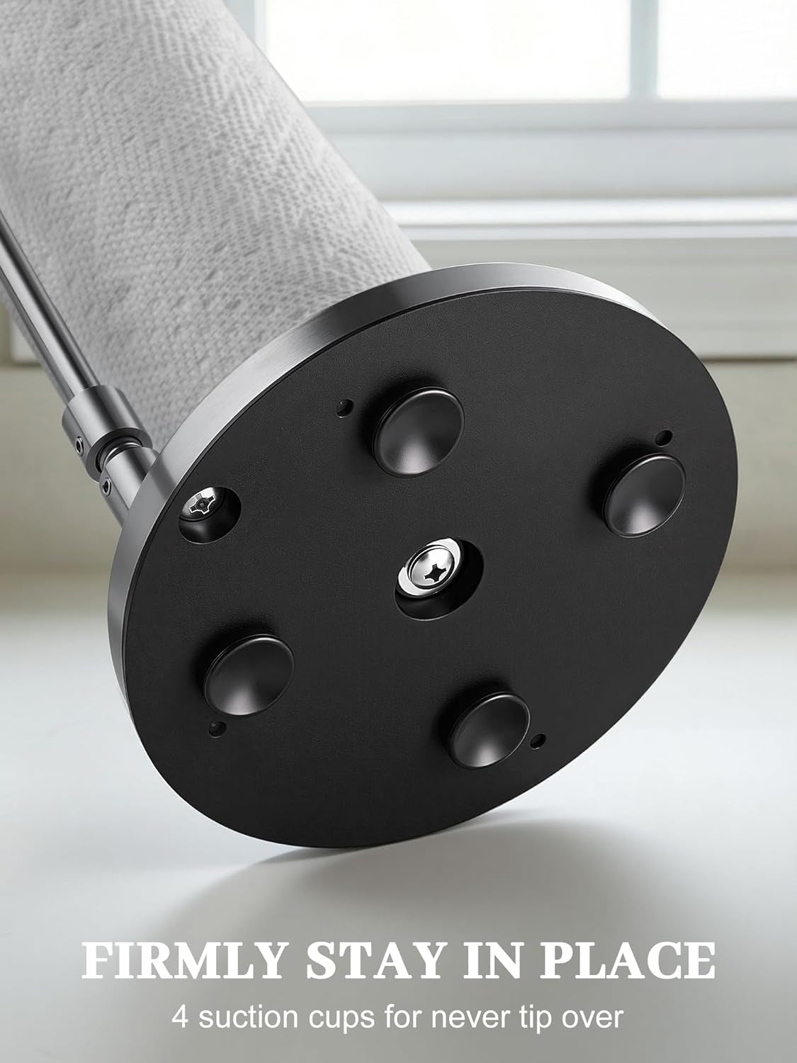 paper-towel-holder-countertop-non-slip-weighted-base-silver