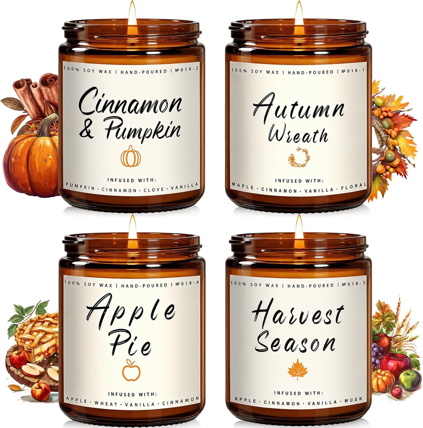 fall-candle-set-4-pack-scented-candles-for-home-candle-gifts-for-women-men-soy-candles-home-scented-autumn-fragrance-of-apple-pie-cinnamon-harvest-wreath