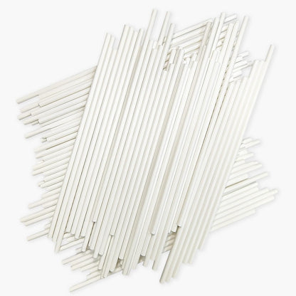 100 Count 6 INCH White Paper Lollipop Sticks,Cake Pop Sticks,Sucker Sticks for Cookies,Rainbow Candy,Chocolate,Cake Topper(Dia 4Mm)1