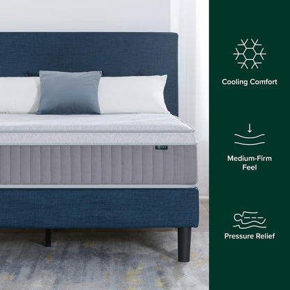 Zinus 12 Inch Queen Cool Support Hybrid Mattress, Medium Firm Feel3