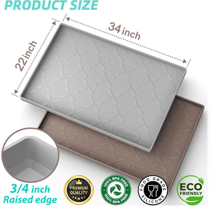 Waterproof under Sink Mat 34" X 22", Silicone Mat Kitchen Liner | Bpa-Free Silicone Tray with Raised Lip Protect Cabinets from Leaks, Versatile Home Organizer for Bathroom, Pets, Boots, Floor3