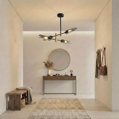 4 Lights Modern Sputnik Chandelier, Ceiling Light Fixture for Home9