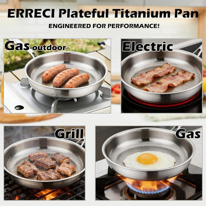 Titanium Pans for Cooking, 11.02" Food-Grade Pure Titanium Frying Pan Pro with Lid, No Coating Non-Stick | PFAS/PFOA/PTFE Free Cookware | for All Stovetops6