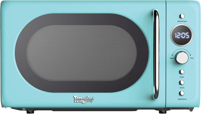 Retro Microwave Oven | 20L / 0.7 Cu Ft | Quick Start & Defrost by Weight/Time | 8 Pre-Set Cooking Modes for Coffee, Rice, Pasta, Potato, Reheat, Fish, Pizza, Popcorn | 700W | Blue1