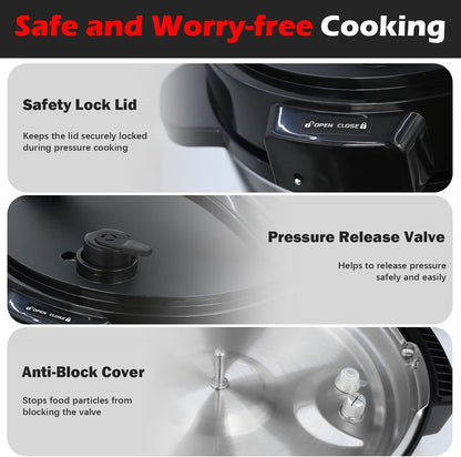Chefvia 6.5 Quart 8-In-1 Electric Pressure Cooker – Stainless Steel Multi-Cooker with LED Display, Slow Cook, Rice, Steam, Sauté & Warm Functions – Black & Silver Kitchen Appliance2