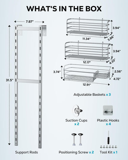 over the Door Shower Caddy, Adjustable Hanging Shower Organizer6