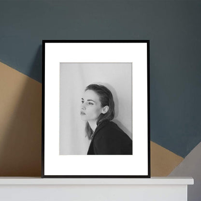 11X14 Black Aluminum Frame with White Mat, Real Glass2