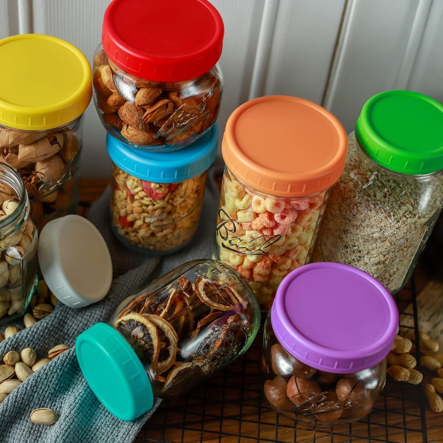 22-pack-plastic-mason-jar-lids-11-wide-mouth-11-regular-mouth-with-silicone-rings-thickened-leak-proof-lids-fit-ball-kerr-and-more-86mm-70mmmulticolored