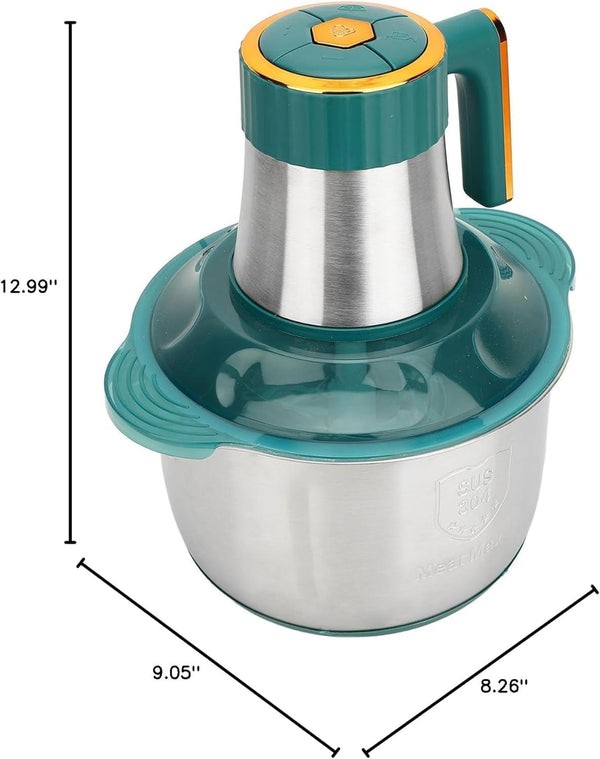 500W Electric Food Processor, 5L Stainless Steel Bowl, Large Capacity Multifunctional Chopper & Blender, Green for Home Kitchen Blue2