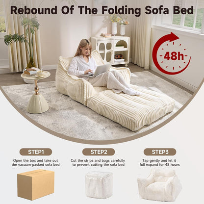 2 in 1 Folding Sofa Bed, Beige8