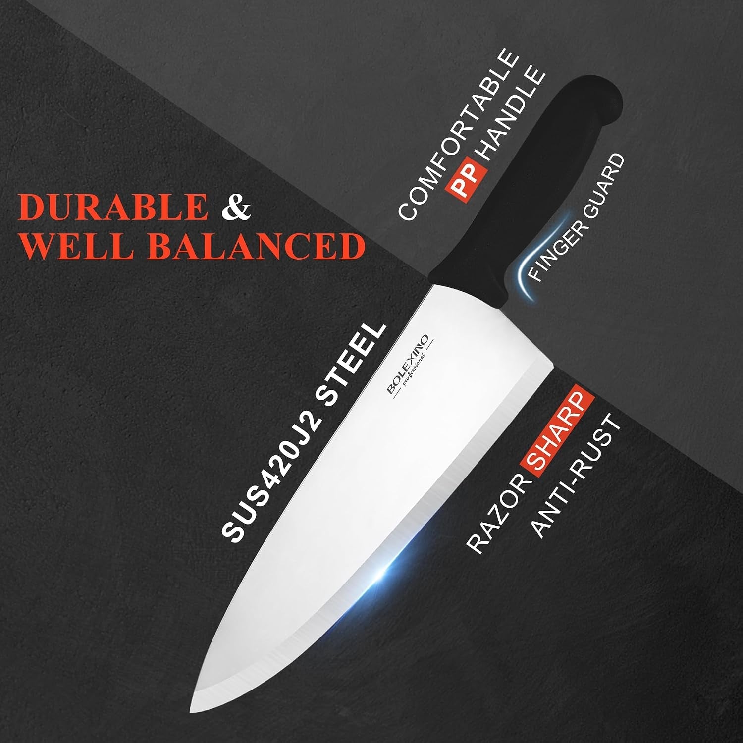 10-professional-chef-knife-high-carbon-steel-ergonomic-black