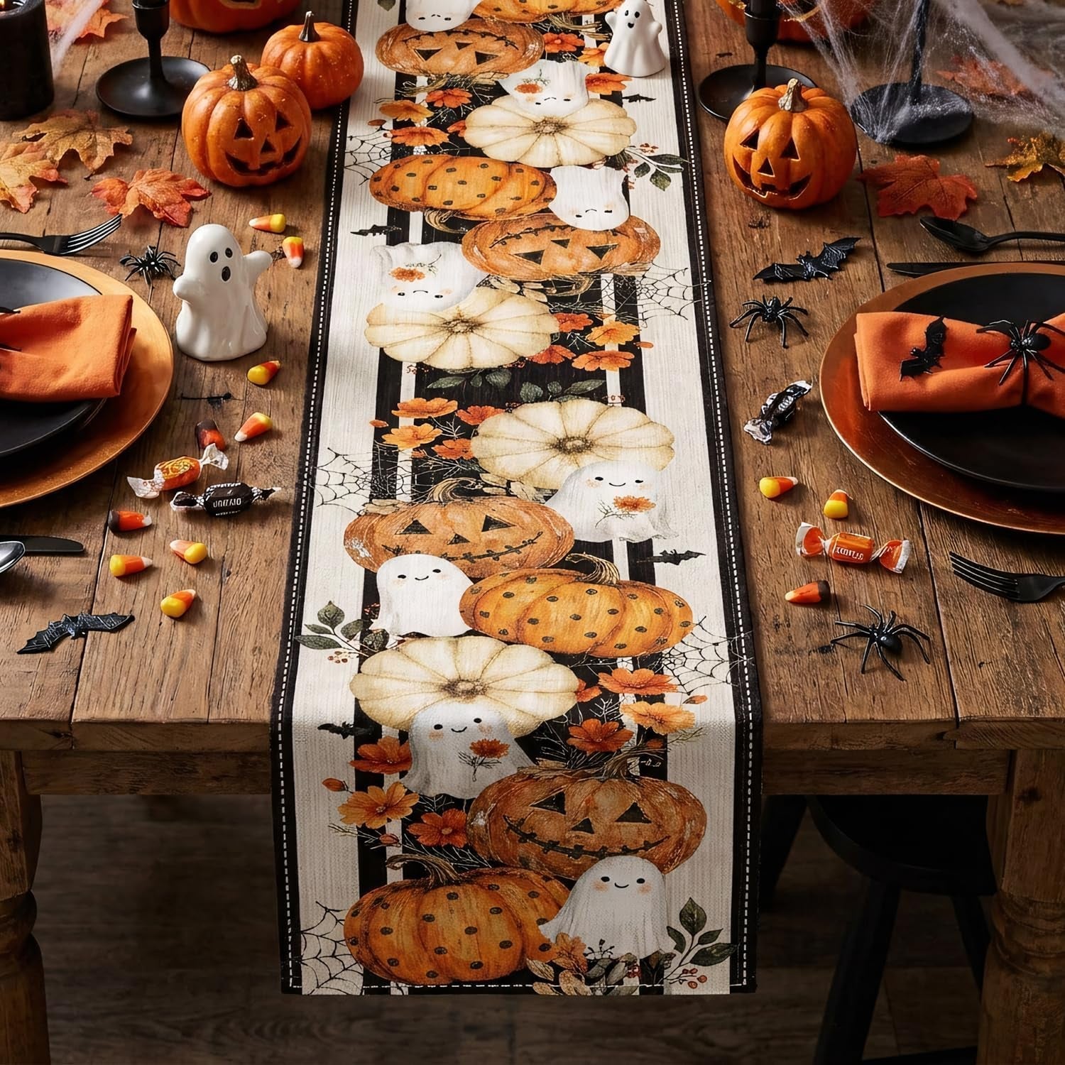 halloween-spider-web-pumpkin-ghost-table-runner-party-decorations