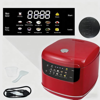Smart Rice Cooker,Mini Electric Rice Cooker,6 Cups Cooked/3 Cups Uncooked | 10 Functions,400W Fast Cooker Non-Stick 2L 2.1Quart Rice Maker, 24 H Timer Delay and Auto Keep Warm for 1-3 Peoples2