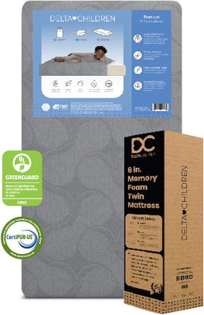 Snooze 6 Inch Memory Foam Mattress, Twin3