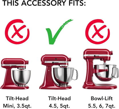 Kitchenaid 5 Quart Glass Bowl with Measurement Markings, Lid, KSM5GB | Fits All Kitchenaid 4.5 and 5 Quart Tilt Head Stand Mixers, Dishwasher-Microwave-Freezer Safe, Handle, Pouring Spout2