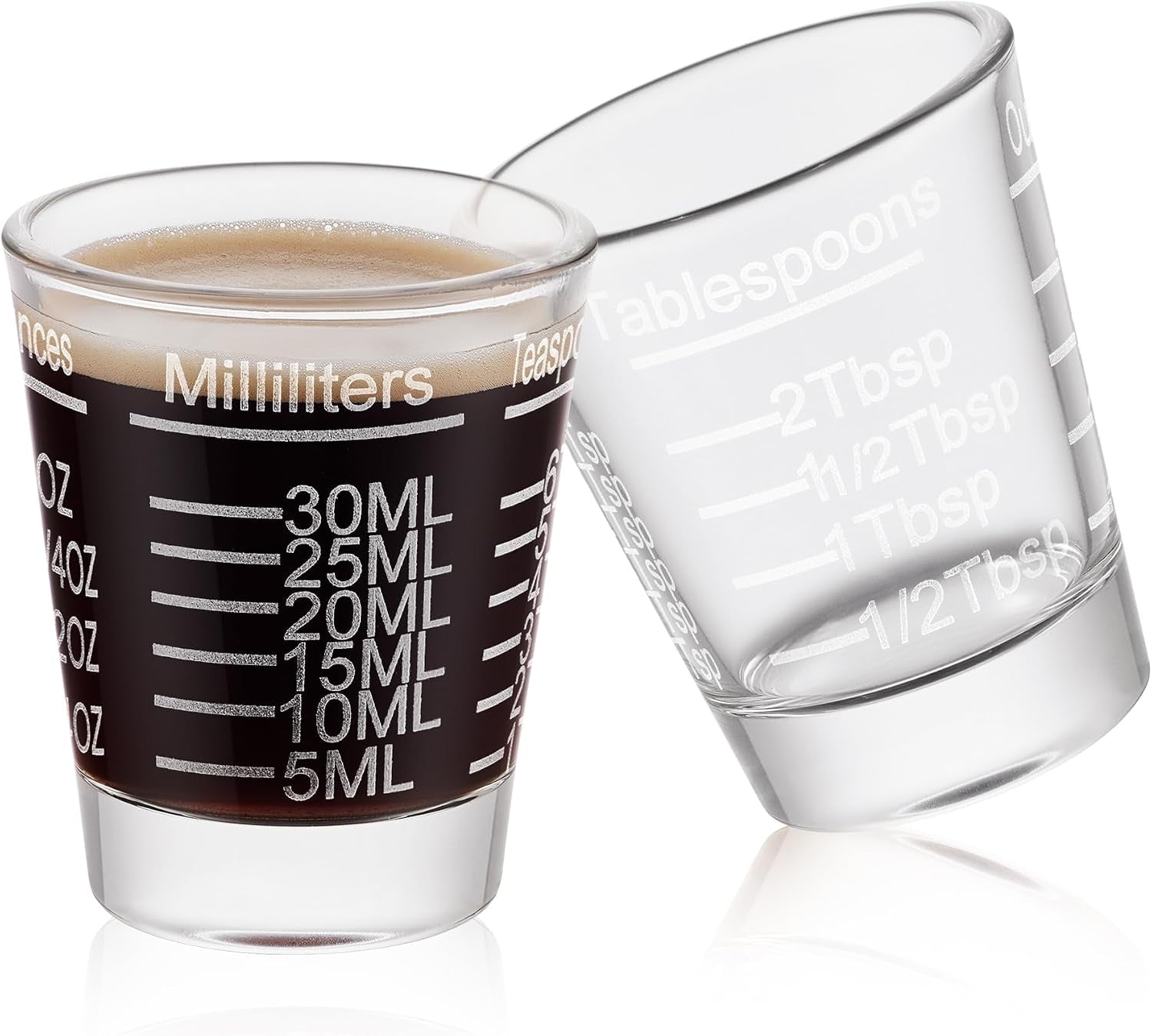 ackers-shot-glasses-etching-scale-measuring-cup-2pack-espresso-shot-glasses-liquid-heavy-glass-26-incremental-measurement-1-oz-2-tbs-6-tsp-30-ml-kitchen-tools