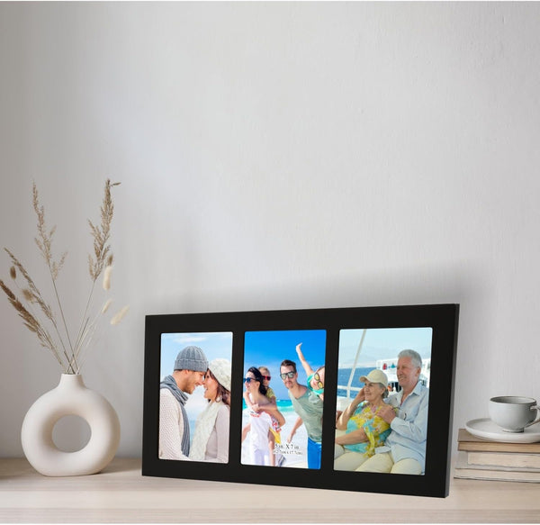 Collage Picture Frame Black Wood 5X7 3-Opening 1 Pack9