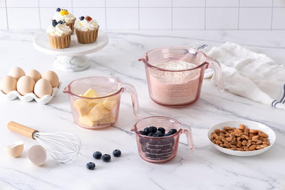 Glass Measuring Cups - Ideal for Cooking and Baking, Pink3