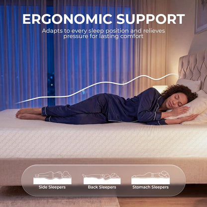Twin 6 Inch Cooling Gel Memory Foam Mattress Pressure Relief | Medium Feel, Removable Washable Cover, Anti-Slip Bottom, Bed in a Box, Breathable, Fiberglass Free, Certipur-Us Certified6
