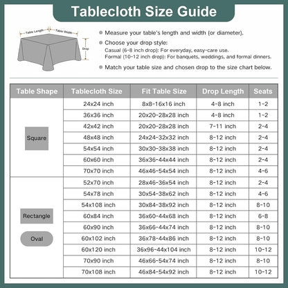 Square Tablecloth 54 X 54 Inches Faux Linen Water Resistant8
