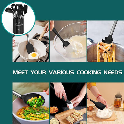 Kitchen Utensil Set, 15Pcs Silicone Cooking Utensils6