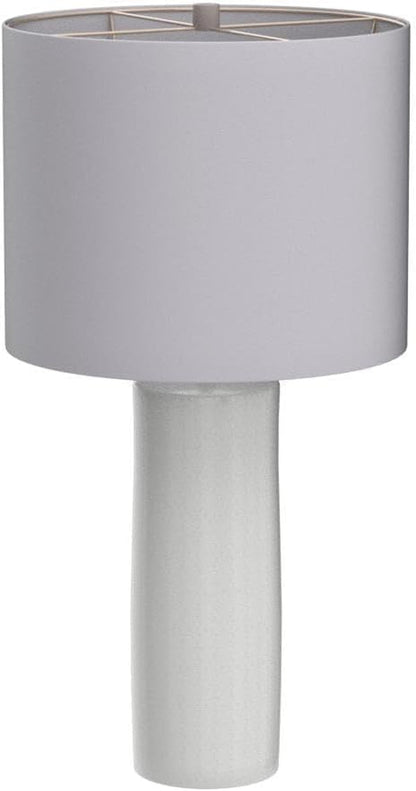 Signature Design by Ashley Table Lamp Set of 2, White Ceramic, 3-Way | Textured White Ceramic Base with Soft Drum Shade, 25-Inch Height Elevates Living Room End Tables, Steuben Series4