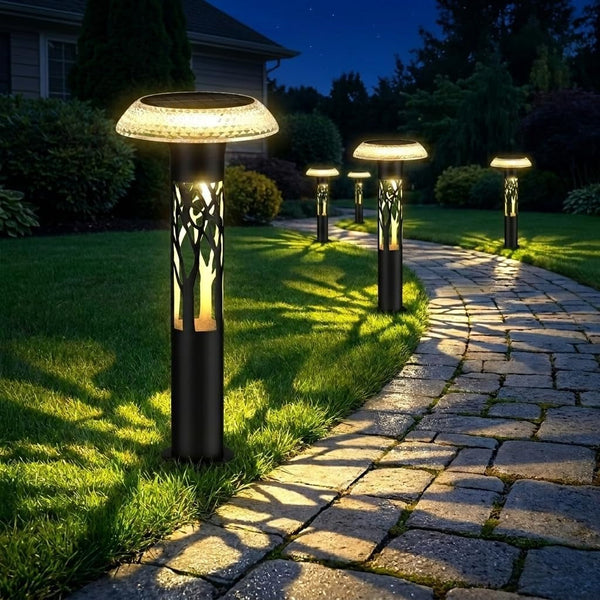 Solar Pathway Lights Outdoor, Large Stainless Steel Garden Lights, 6 Pack1