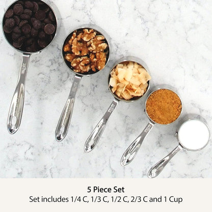 All-Clad Stainless Steel 5-Piece Measuring Cup Set, Kitchen Tools, 5 Piece4
