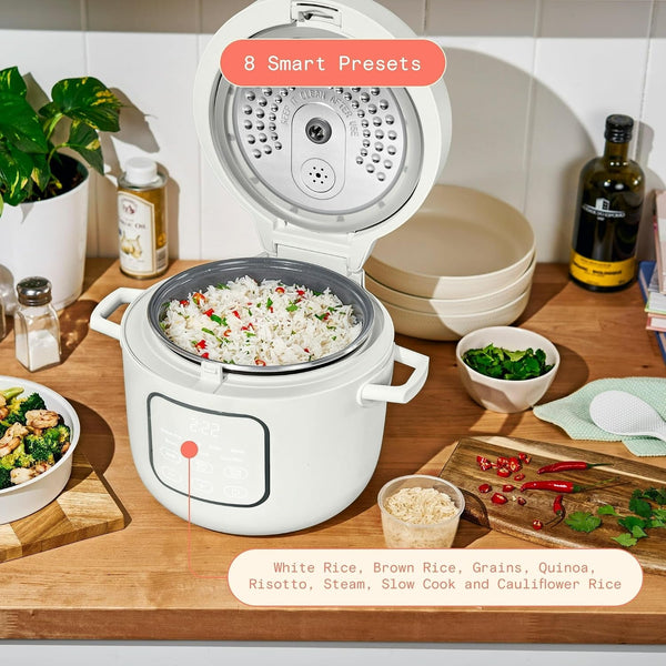 14-Cup Rice Cooker Large Capacity, Multi Cooker with Stainless Steel Bowl | 8 Preset Cooking Modes, 24-Hour Programmable Timer, Ceramic Non-Toxic Coating, Automatic Keep Warm, Includes Steamer Tray2
