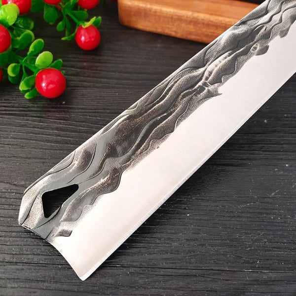 Meat Cleaver, 8 Inch Kitchen Knives with Sheath Stainless Steel Forged Firewood Knife Vegetable Cleaver Chopper Knives Butcher Knife Tools(Only Knife)4
