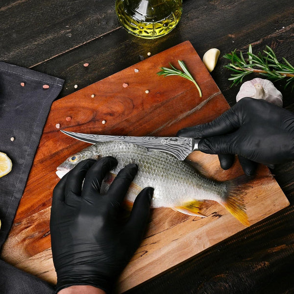 6 Inch Boning Knife, High Carbon German Steel Meat Butcher Knife6