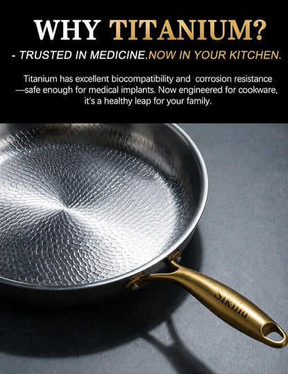 8" Titanium Pans for Cooking | Food-Grade Pure Titanium Tagine Frying Pan Pro with Lid | PFAS/PFOA/PTFE Free Nonstick Cookware | Dishwasher & Oven Safe, Induction Compatible, Butter Warmer3