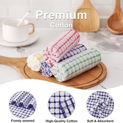Cotton 8 Pack Terry Kitchen Dish Cloths, Mixed Color | 12 X 12 Inches Super Soft and Absorbent Dish Rags, Quick Drying Dish Towels for Washing Dishes2