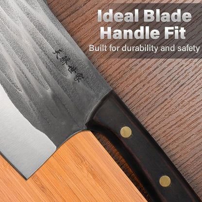 Heavy Duty Bone Cleaver Knife 7.2 Inch, Ultra Sharp Meat Bone Chopper Knife, Full-Tang Butcher Knife with Wooden Handle, 50Cr15Mov Stainless Steel Blade Thickness 3.5Mm, TJ SEGA Series TC160814