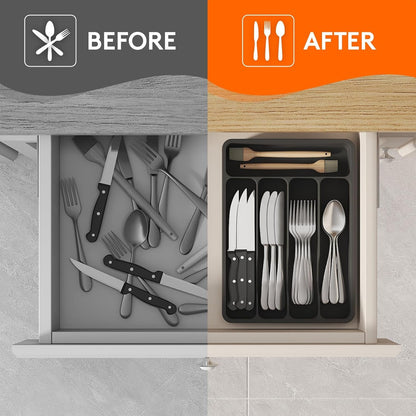 Silverware Drawer Organizer Tray, Cutlery Storage for Kitchen6